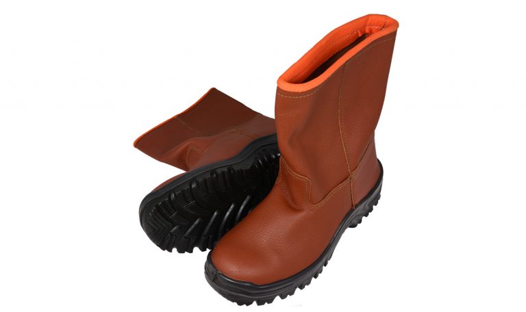 BOTA DE SEGURIDAD VAQUETA TUBULAR MARRON